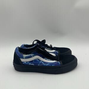 Womens Size 5 Vans Old Skool Thunderstorm Skate Black/Blue Sneakers Shoes